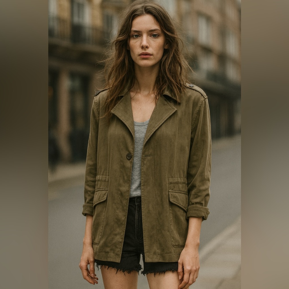 ALLSAINTS Kaiya Utility Army Green Jacket